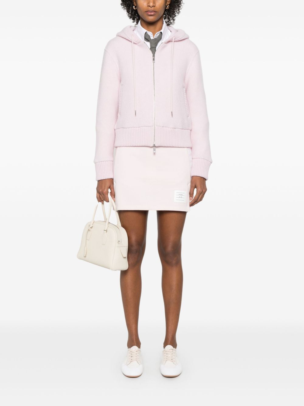 Thom Browne Women's 4-Bar Tab 4Bar Cotton Mini Skirt