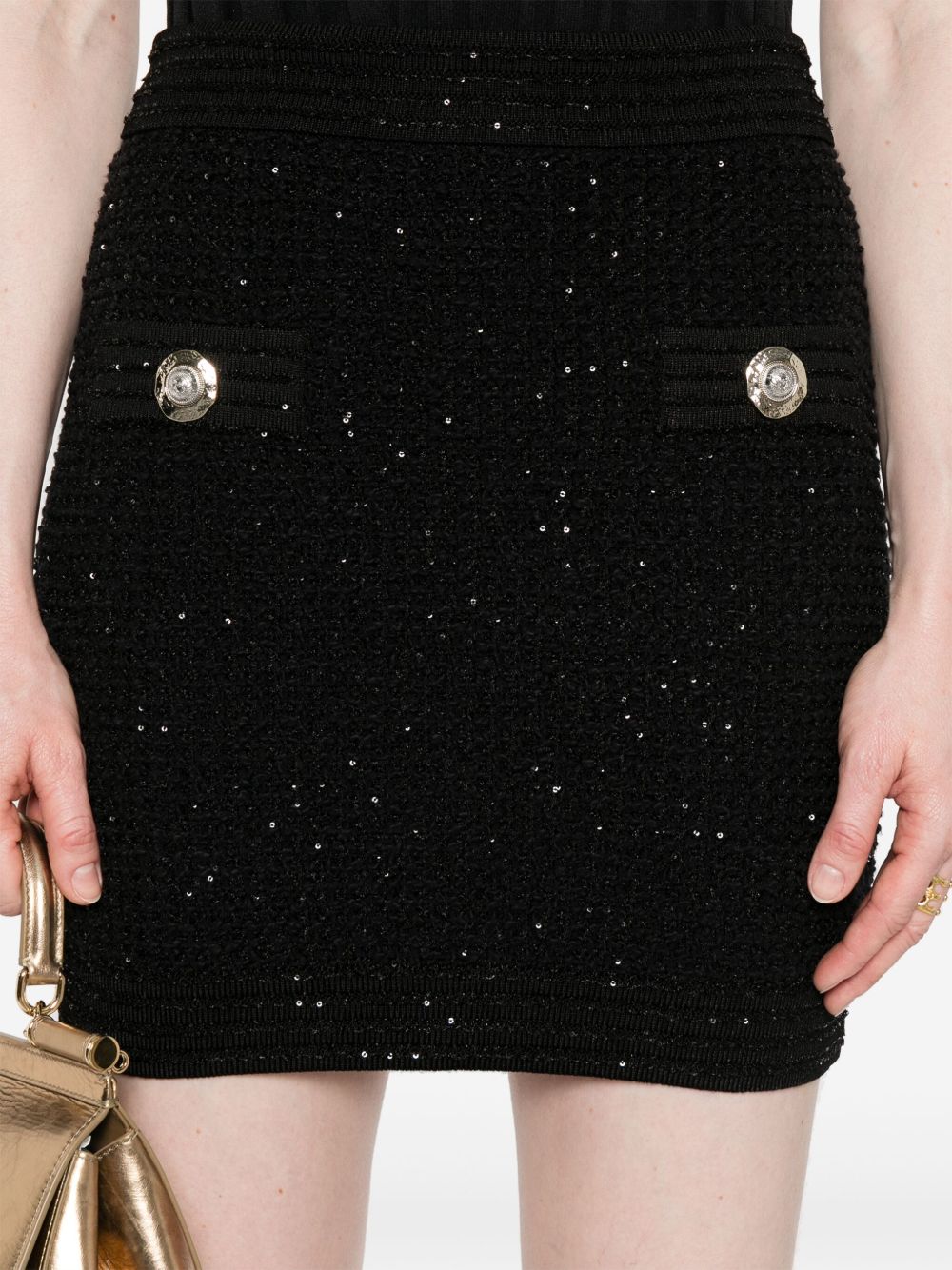 Balmain Women's Tweed Mini Skirt