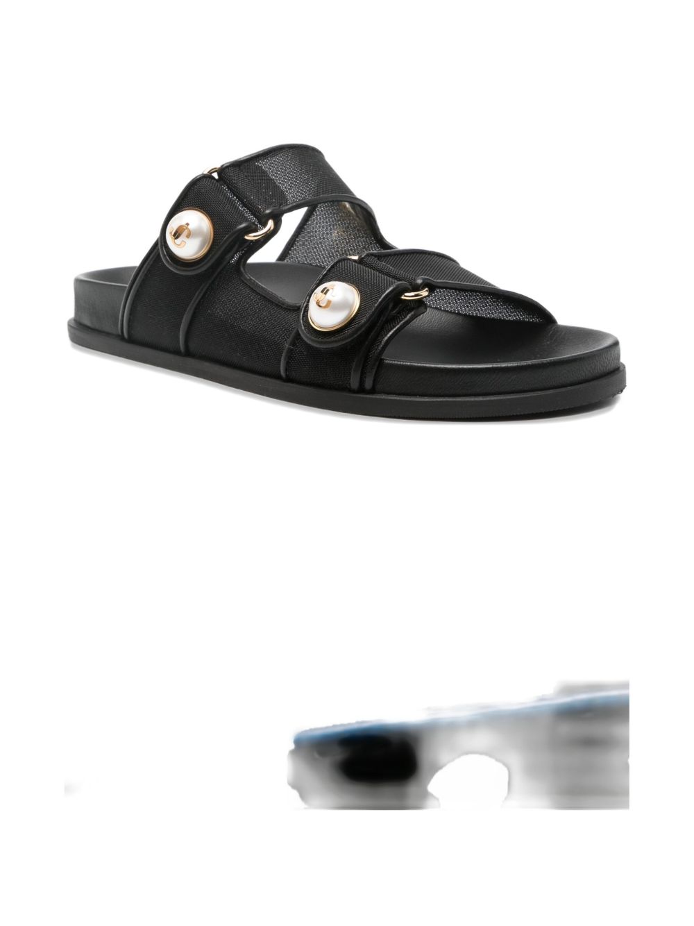 Jimmy Choo Women's Fayence Sandal Low Leather Sandals With Pearls