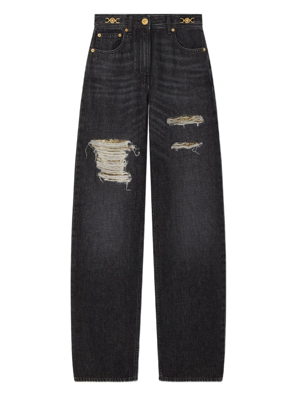 Versace Women's Metal Mesh Regular-Fit Jeans