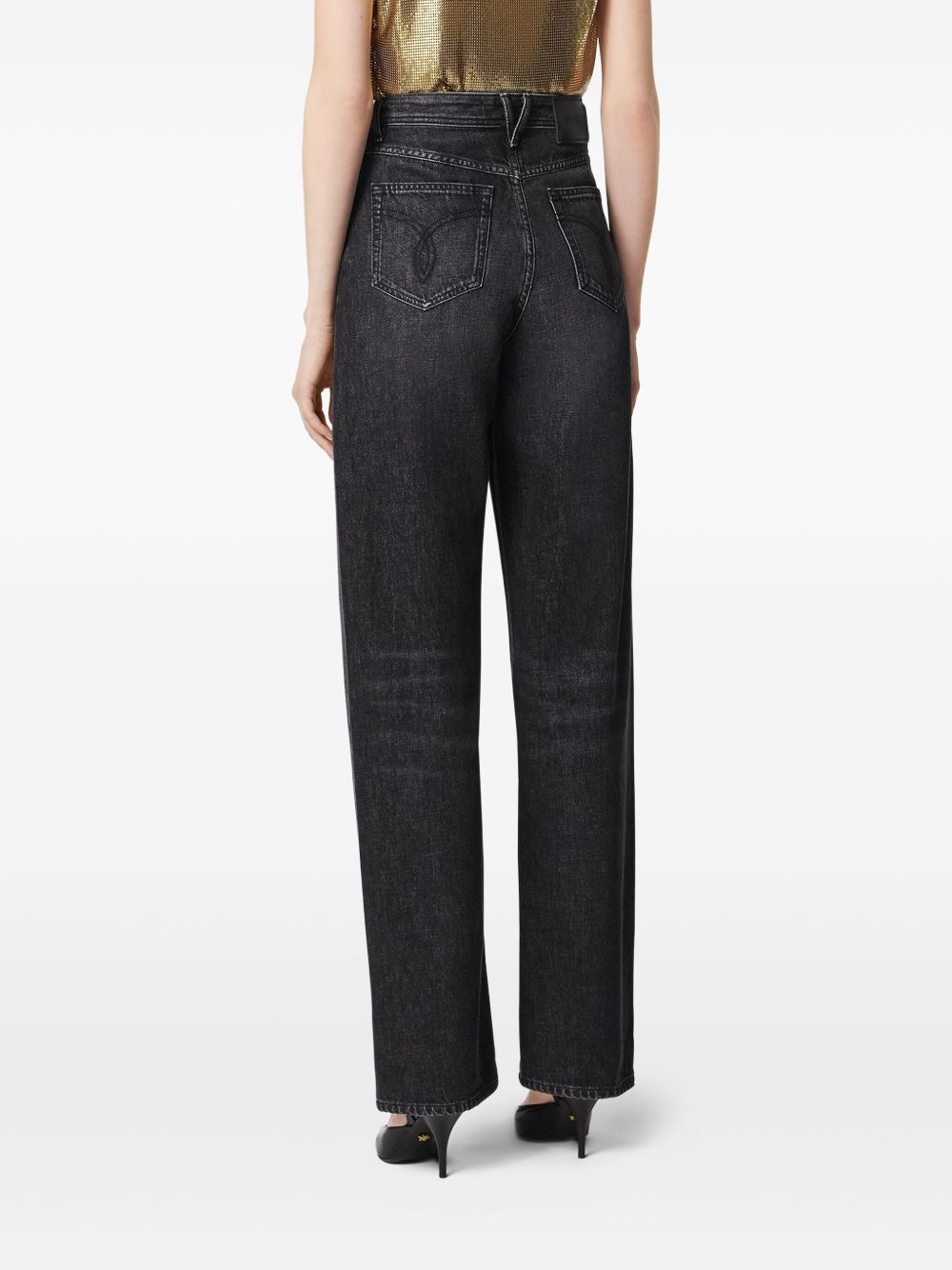 Versace Women's Metal Mesh Regular-Fit Jeans