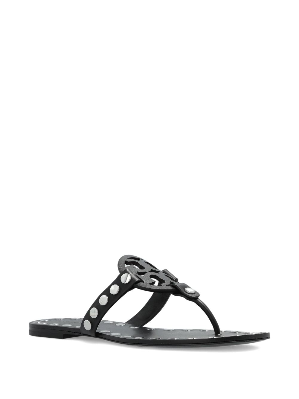 Tory Burch Women's Studded Miller Patent Flat Sandals