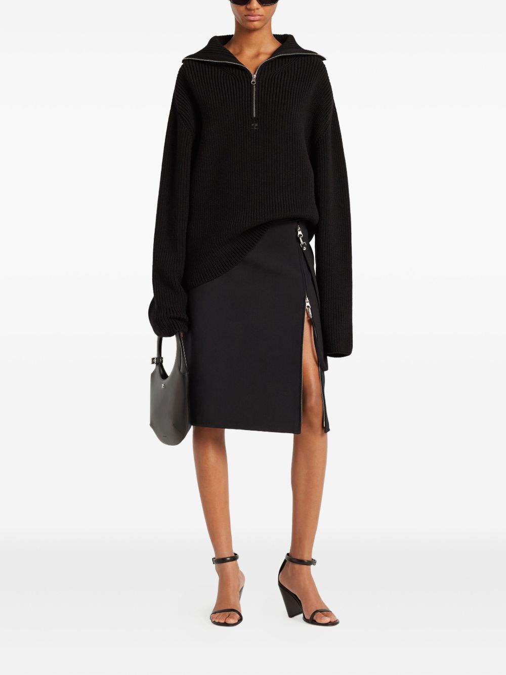 Courreges Pre Women's Zipped Wool Sweater