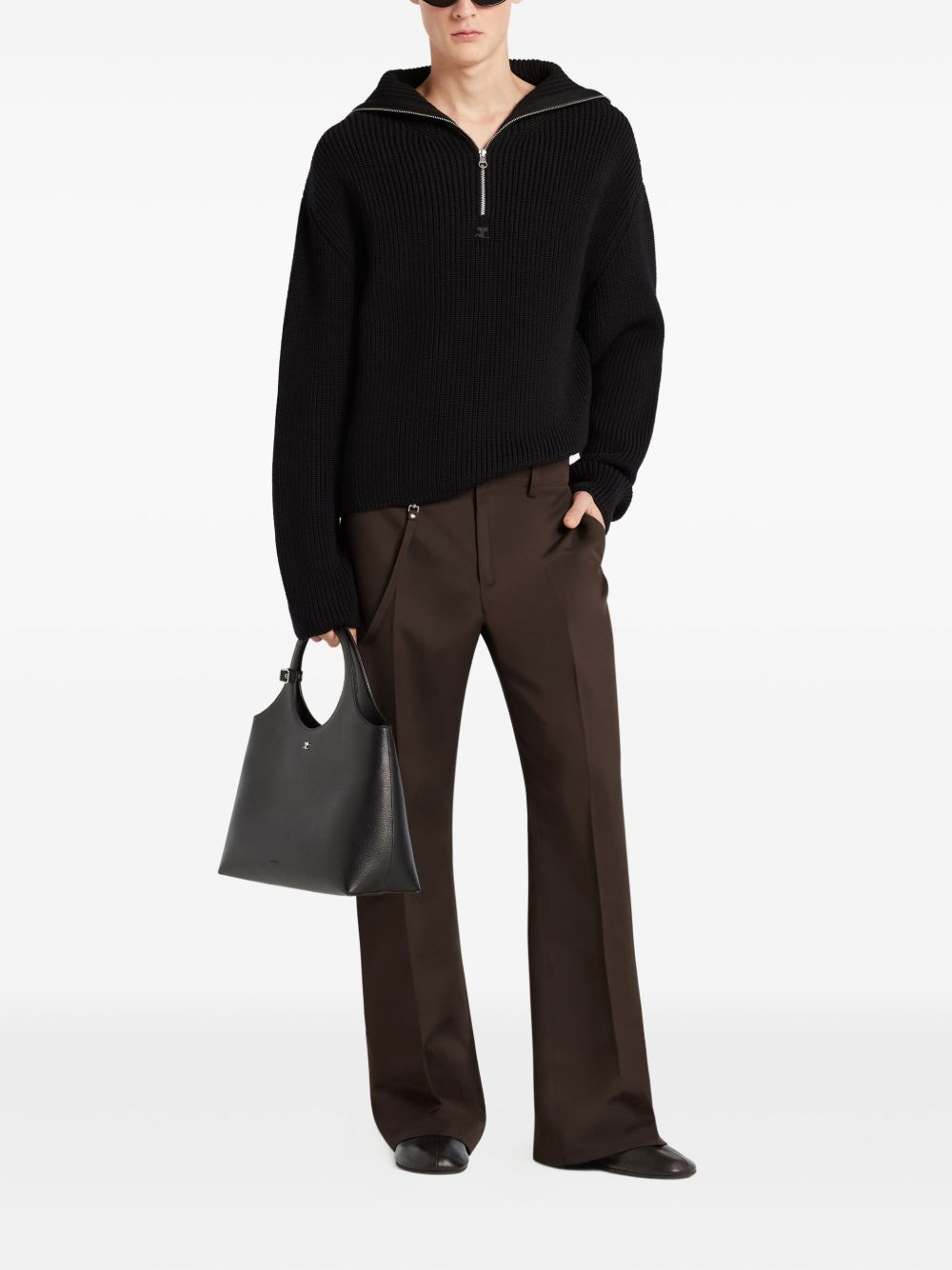 Courreges Pre Women's Zipped Wool Sweater