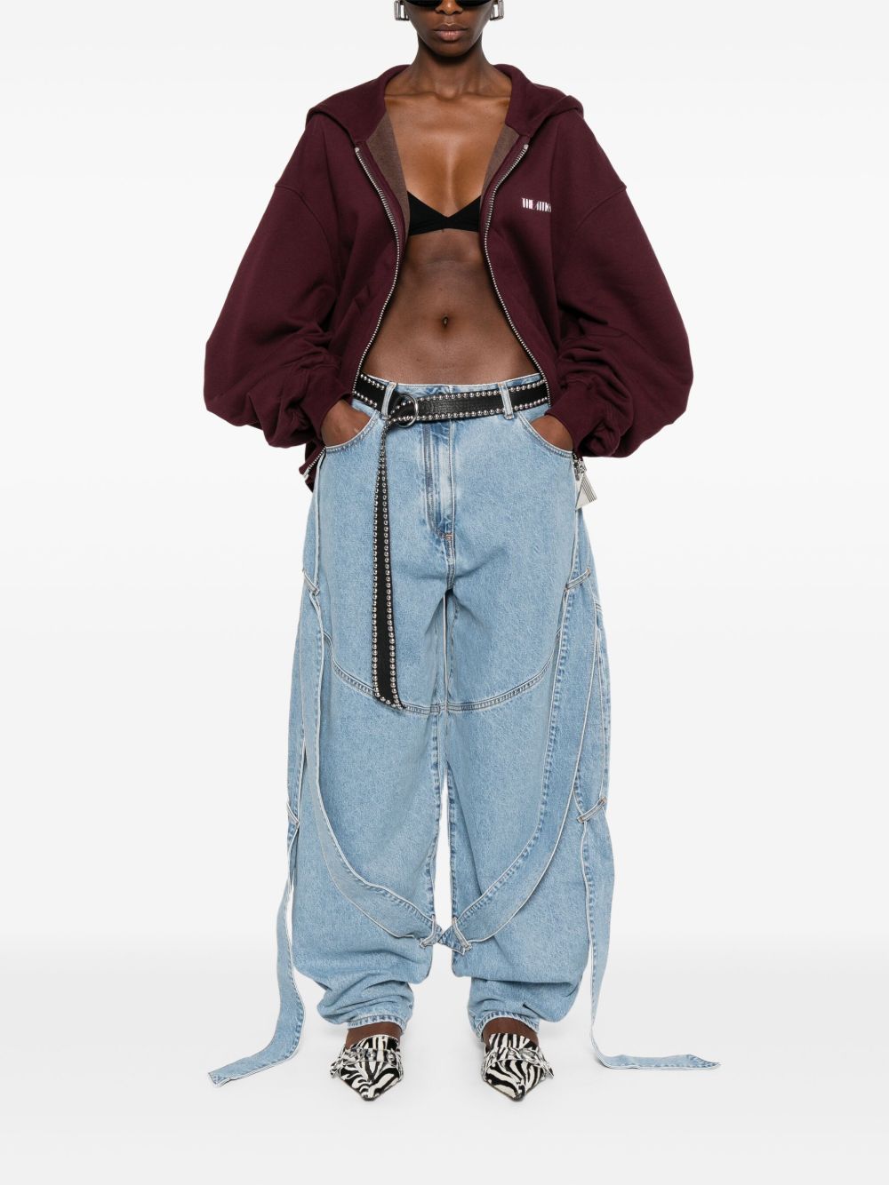 The Attico Women's Wide-Leg Denim Jeans