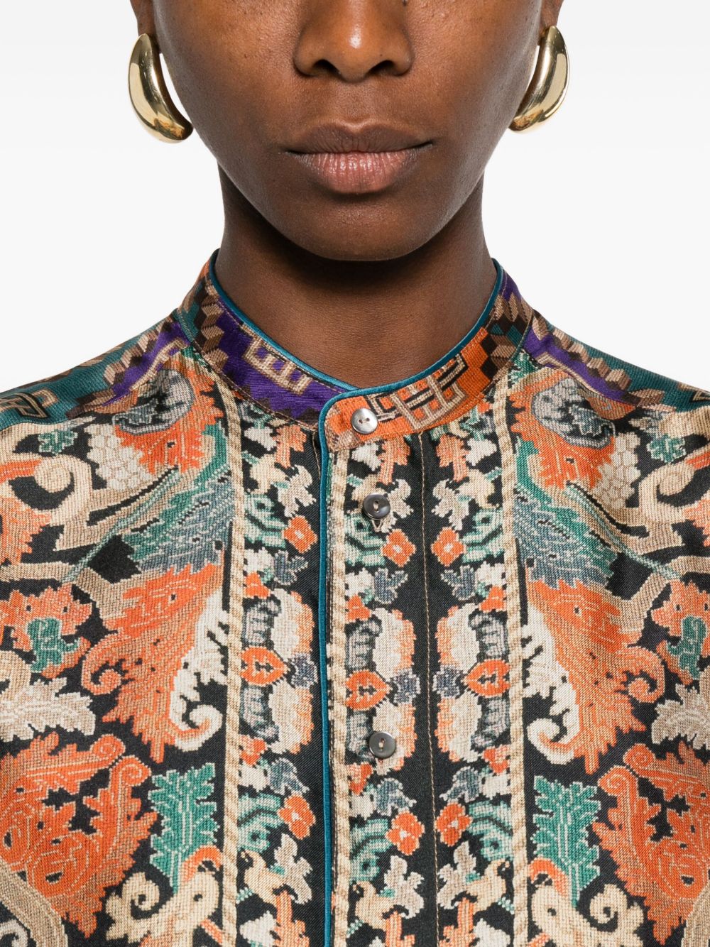 Pierre Louis Mascia Women's Printed Silk Shirt