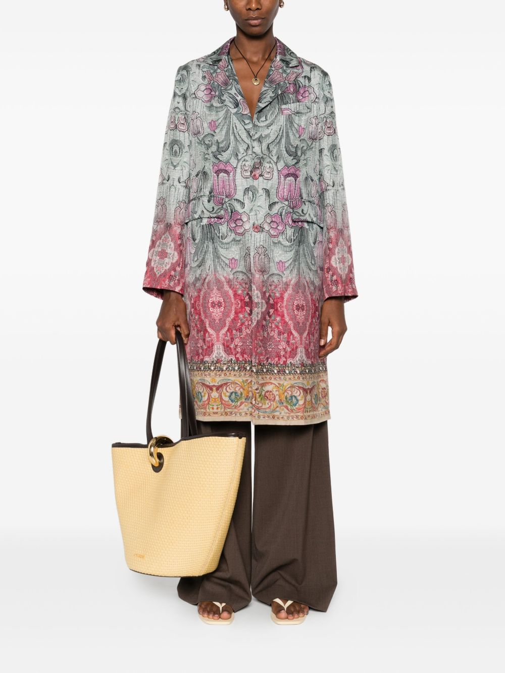 Pierre Louis Mascia Women's Silk Printed Single-Breasted Coat
