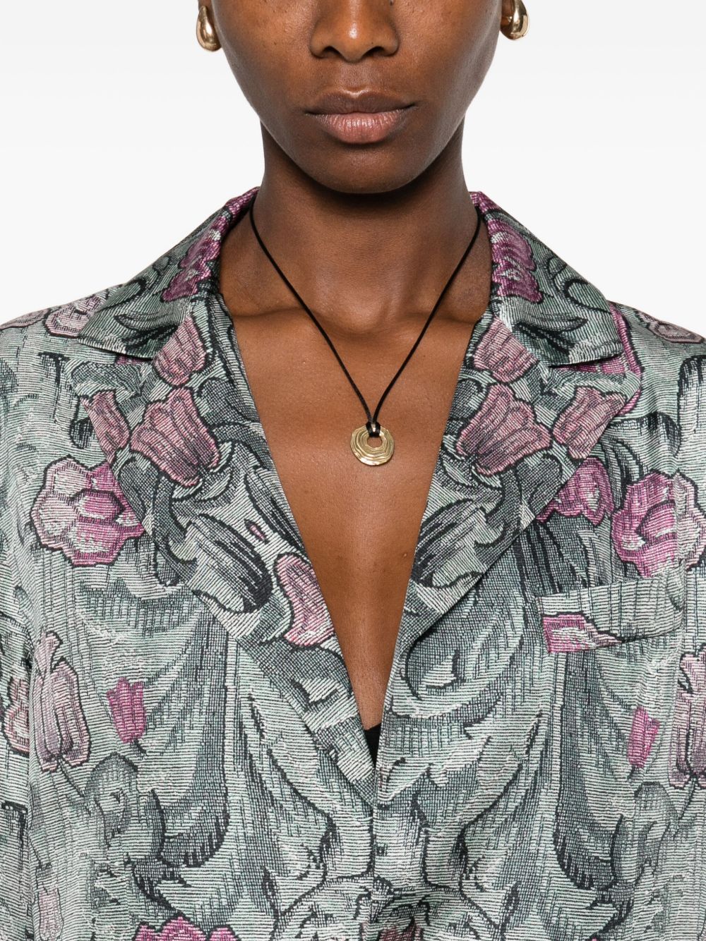 Pierre Louis Mascia Women's Silk Printed Single-Breasted Coat