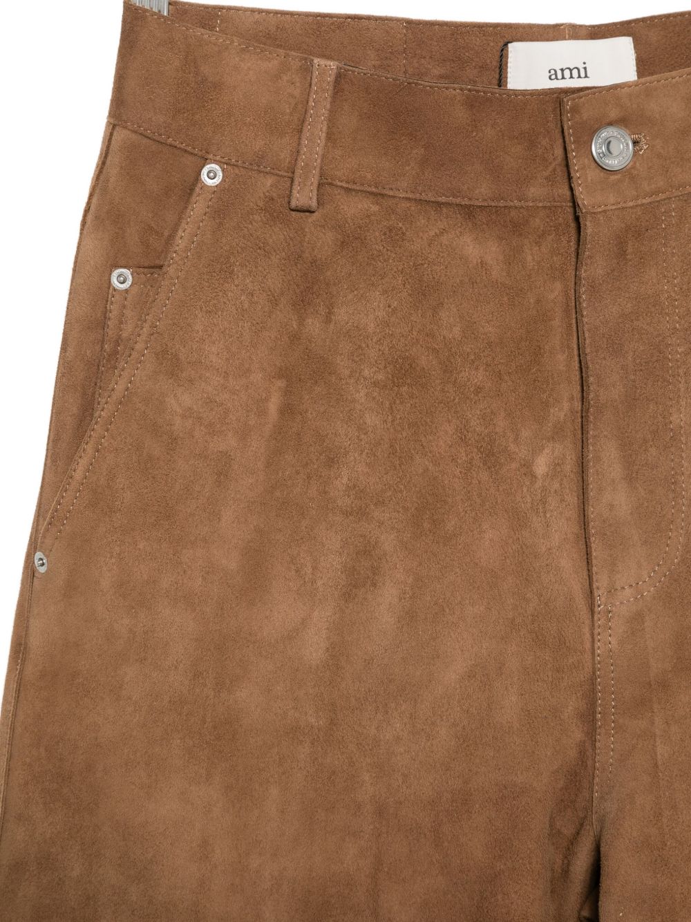 Ami Paris Women's Suede Leather Trousers