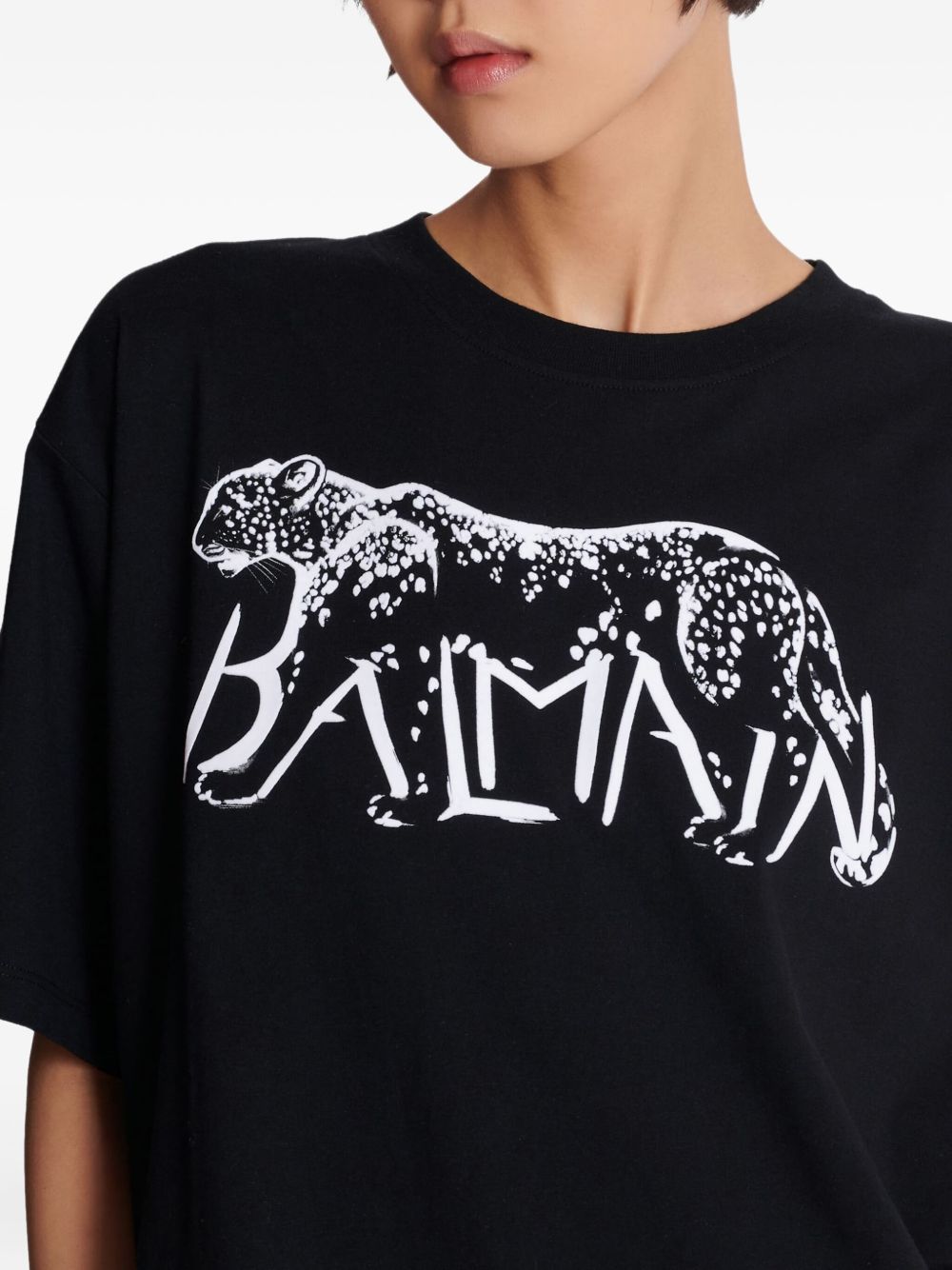 Balmain Women's Leopard Print T-Shirt