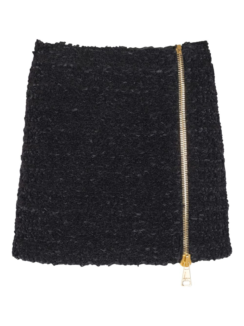 Balmain Women's Short Zipped Tweed Skirt
