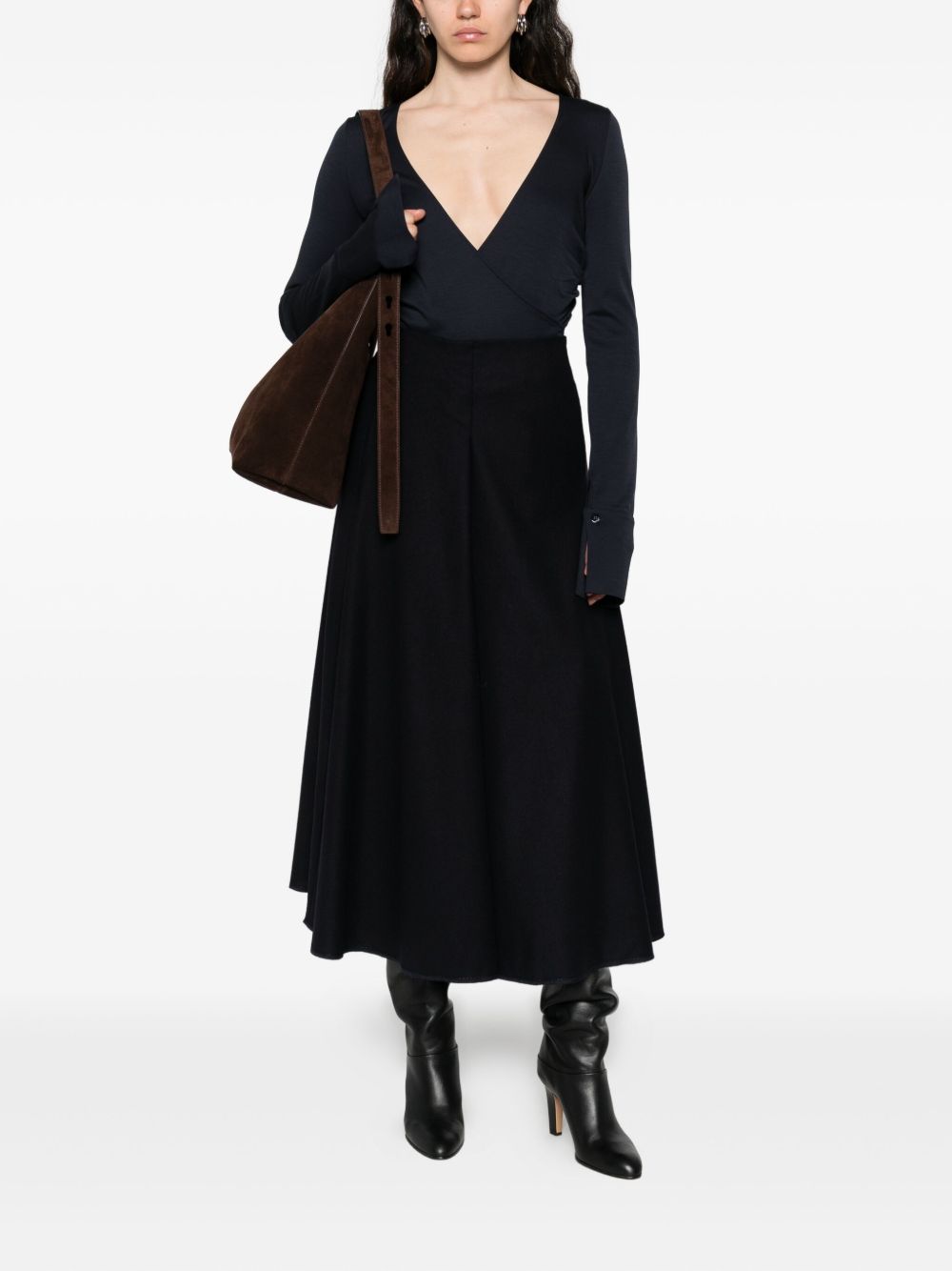 Susanne Bommer Women's A-Line Design Cotton Midi Skirt