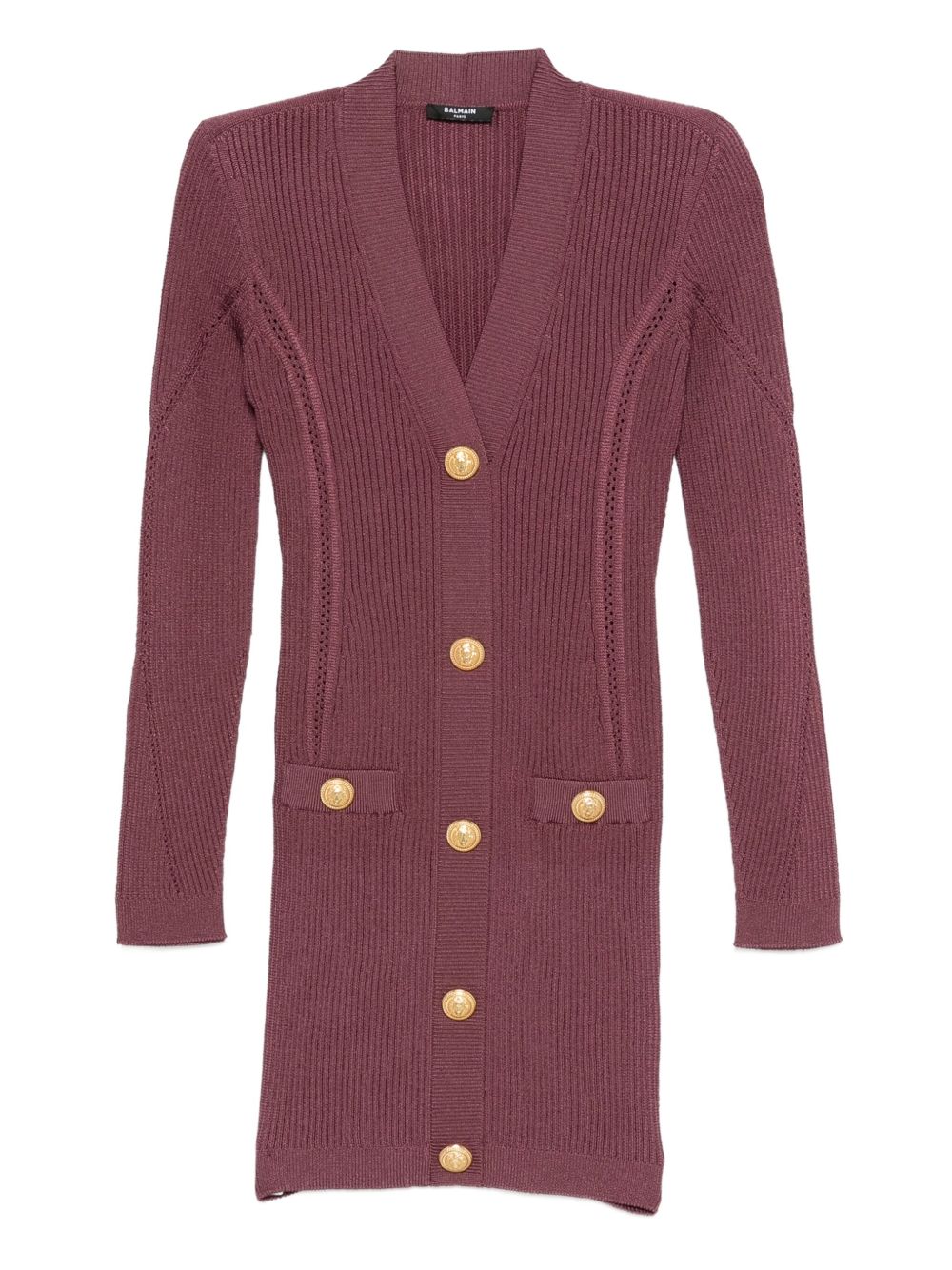 Balmain Women's V-Neck Knitted Mini Dress