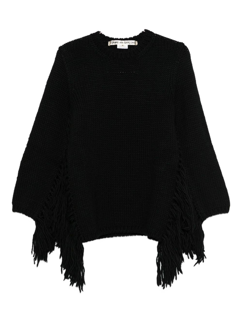 Comme Des Garã§Ons Fringed Wool Top
