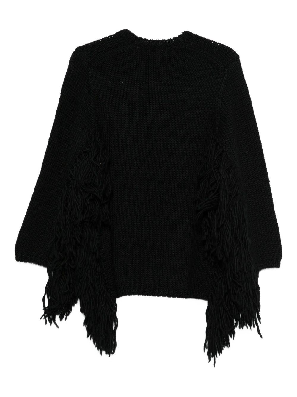 Comme Des Garã§Ons Fringed Wool Top
