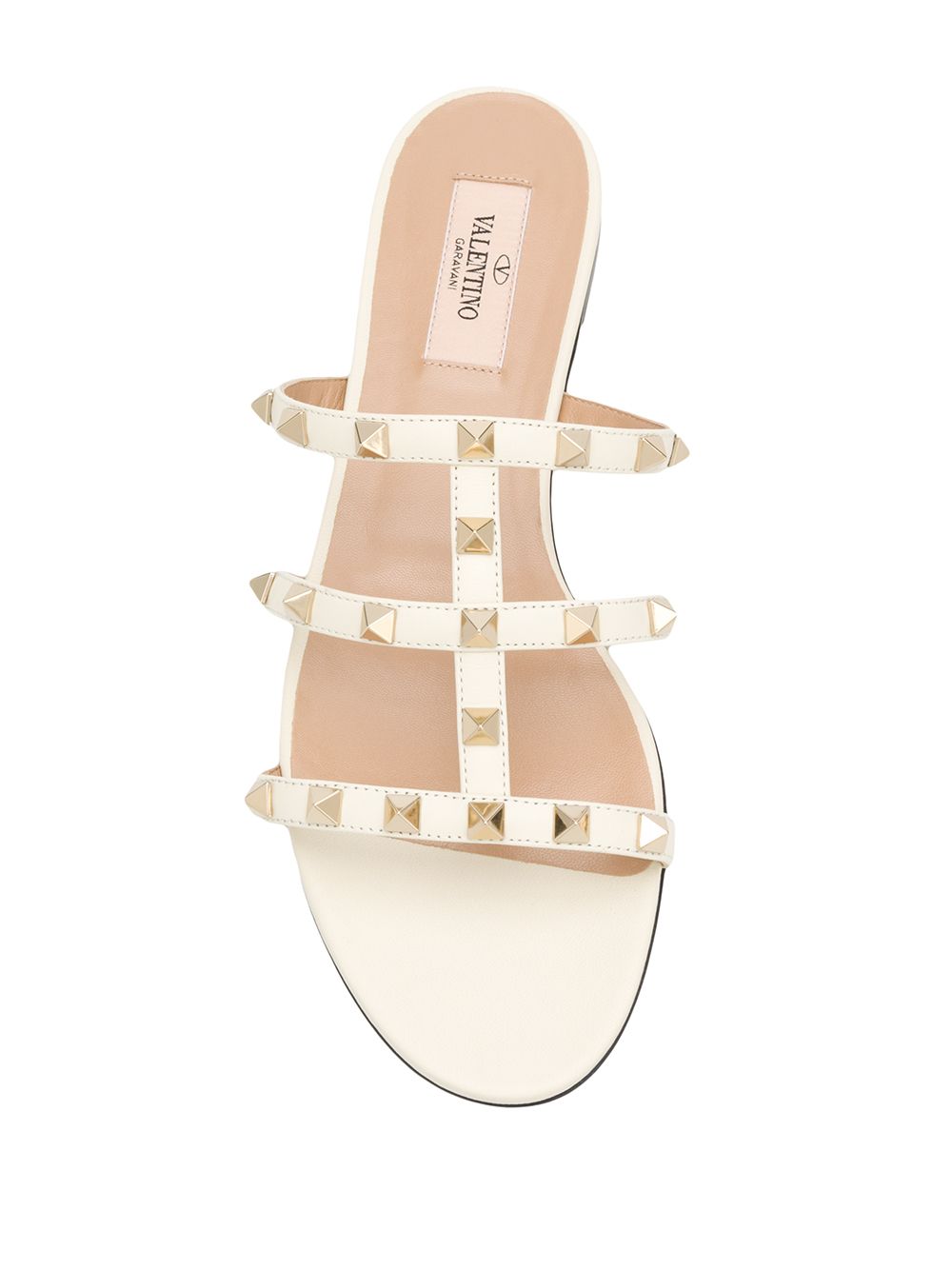 Valentino Garavani Women's Rockstud Laminated Nappa Slide Sandal