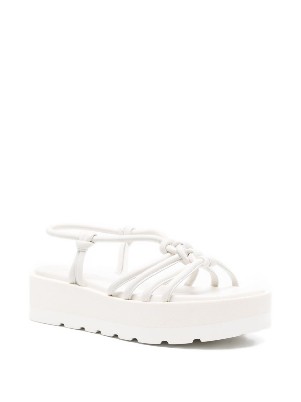 Gianvito Rossi Women's Hebe Leather Knotted Platform Sandals.