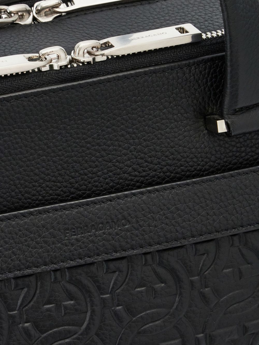 Ferragamo Men's Embossed Gancini Briefcase