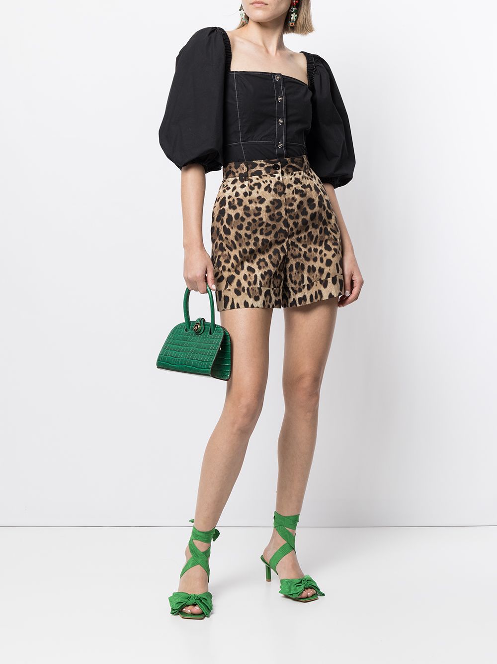 Dolce & Gabbana Women's-Leopard-Print Tailored Shorts.