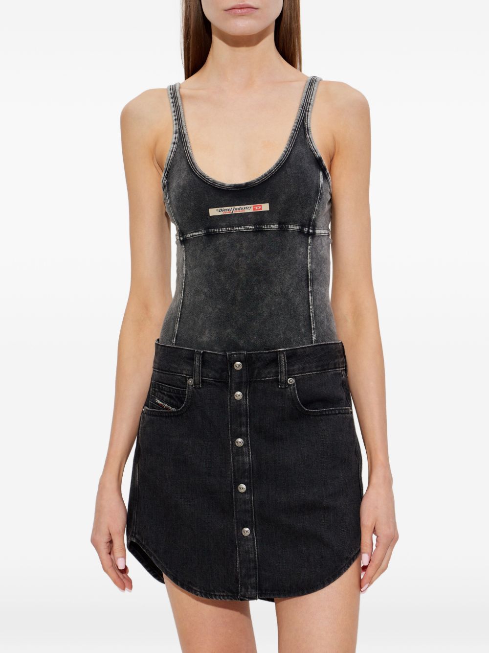 Diesel Women's Phoebe-Dnm Logo-Appliqué Bodysuit