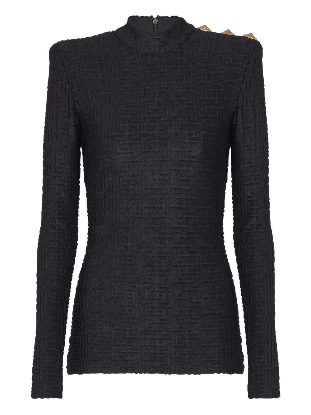 Balmain Women's Monogram High-Neck Top