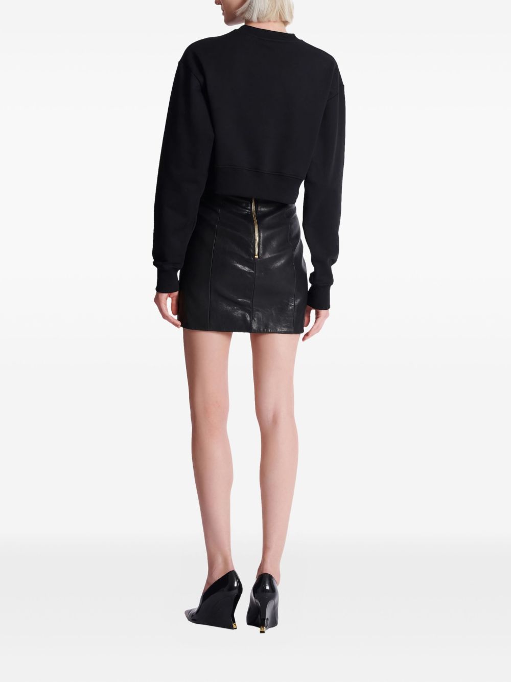 Balmain Women's Logo Cropped Sweatshirt