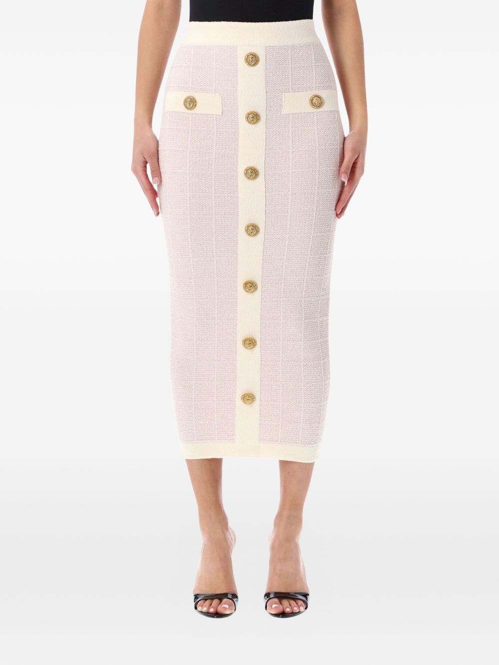 Balmain Women's Tweed Long Skirt