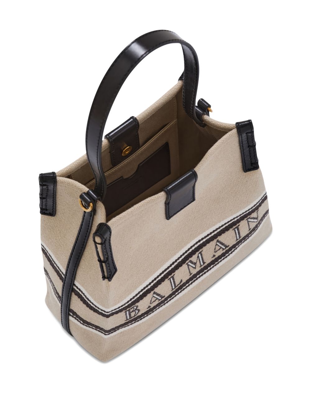 Balmain Women's Release Bucket Bag In Canvas And Calfskin