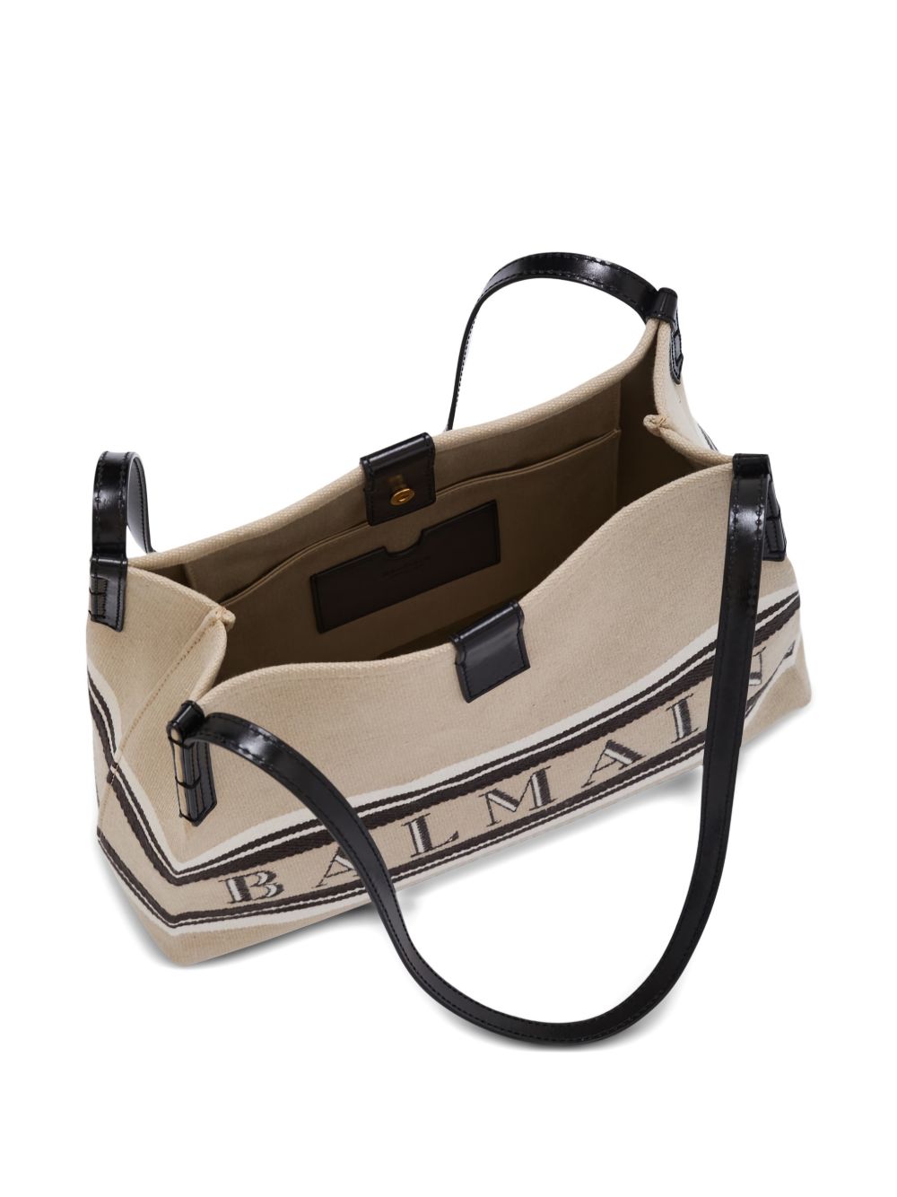 Balmain Women's Medium Release Shopper Bag In Canvas And Calfskin