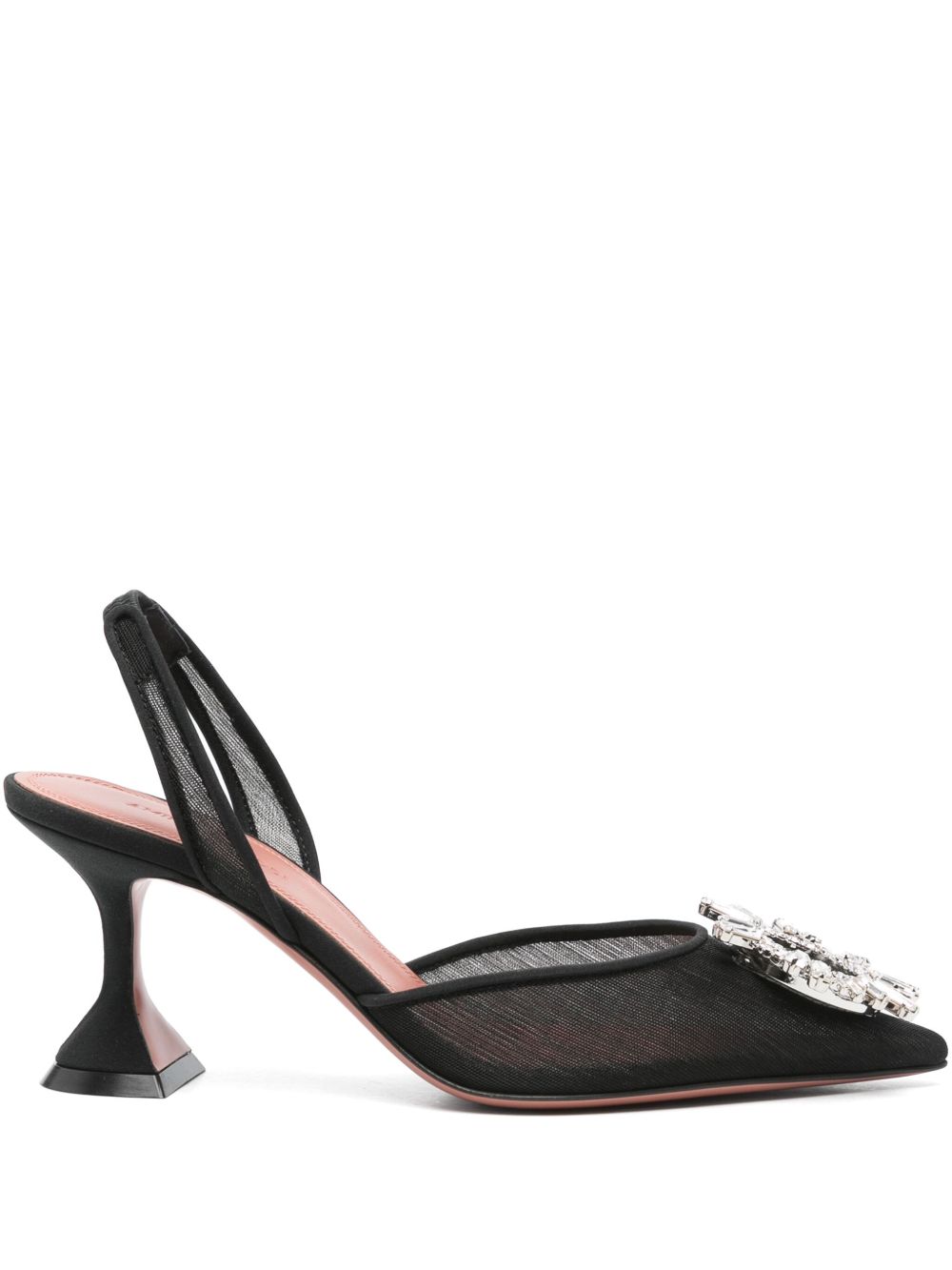 Amina Muaddi Women's Begum Mesh Sling 70 Black Mesh