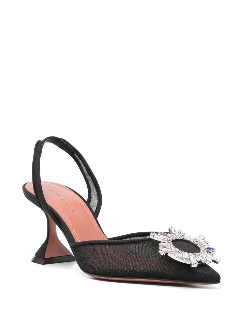 Amina Muaddi Women's Begum Mesh Sling 70 Black Mesh