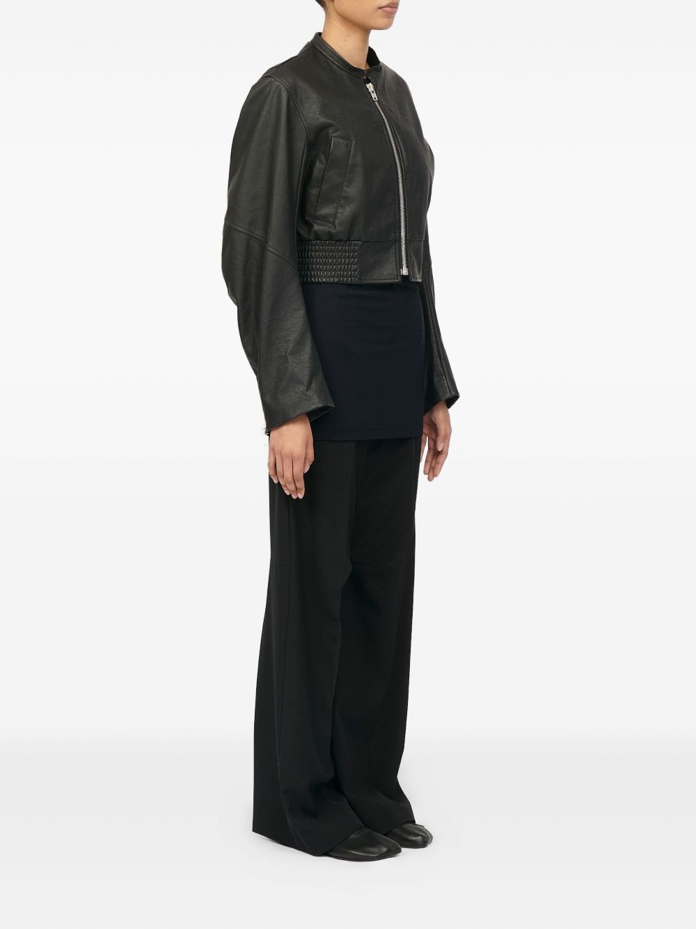 Mm6 Maison Margiela Women's Leather Effect Bomber Jacket