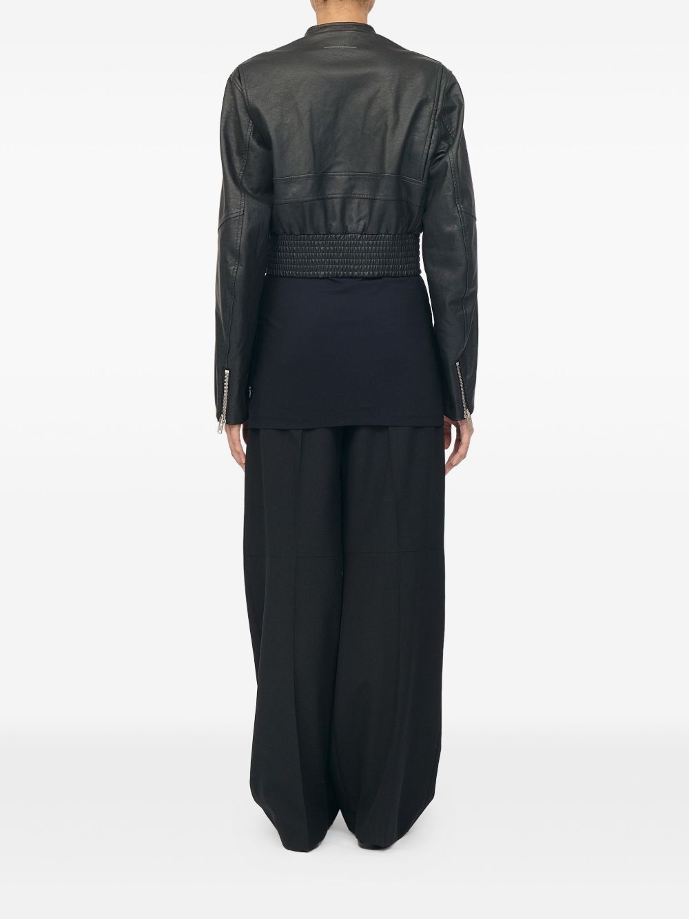 Mm6 Maison Margiela Women's Leather Effect Bomber Jacket