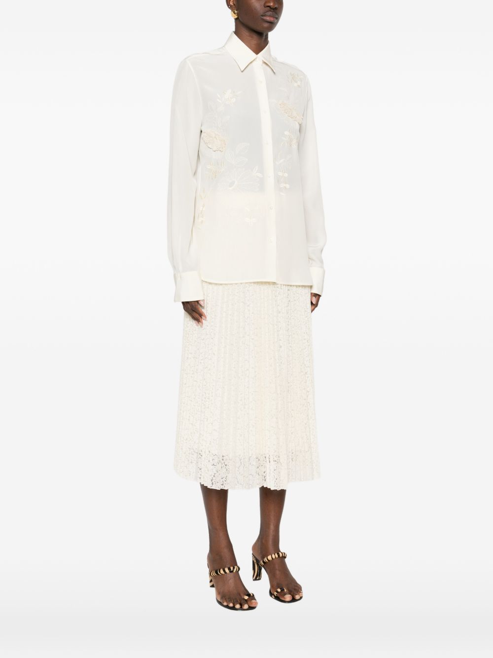 Ermanno Scervino Women's Embroidered Silk Shirt