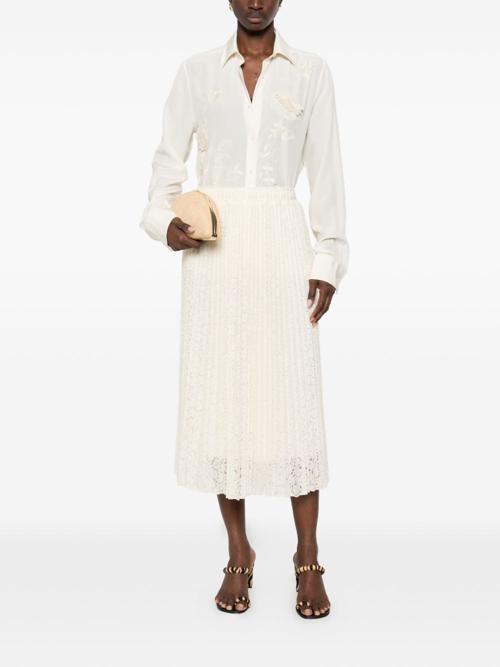 Ermanno Scervino Women's Embroidered Silk Shirt