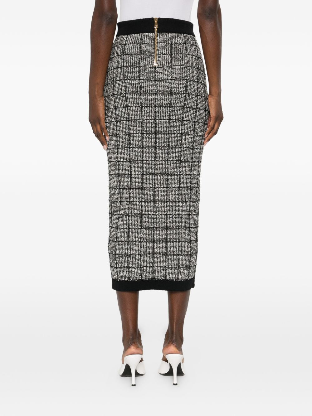 Balmain Women's Tweed Long Skirt
