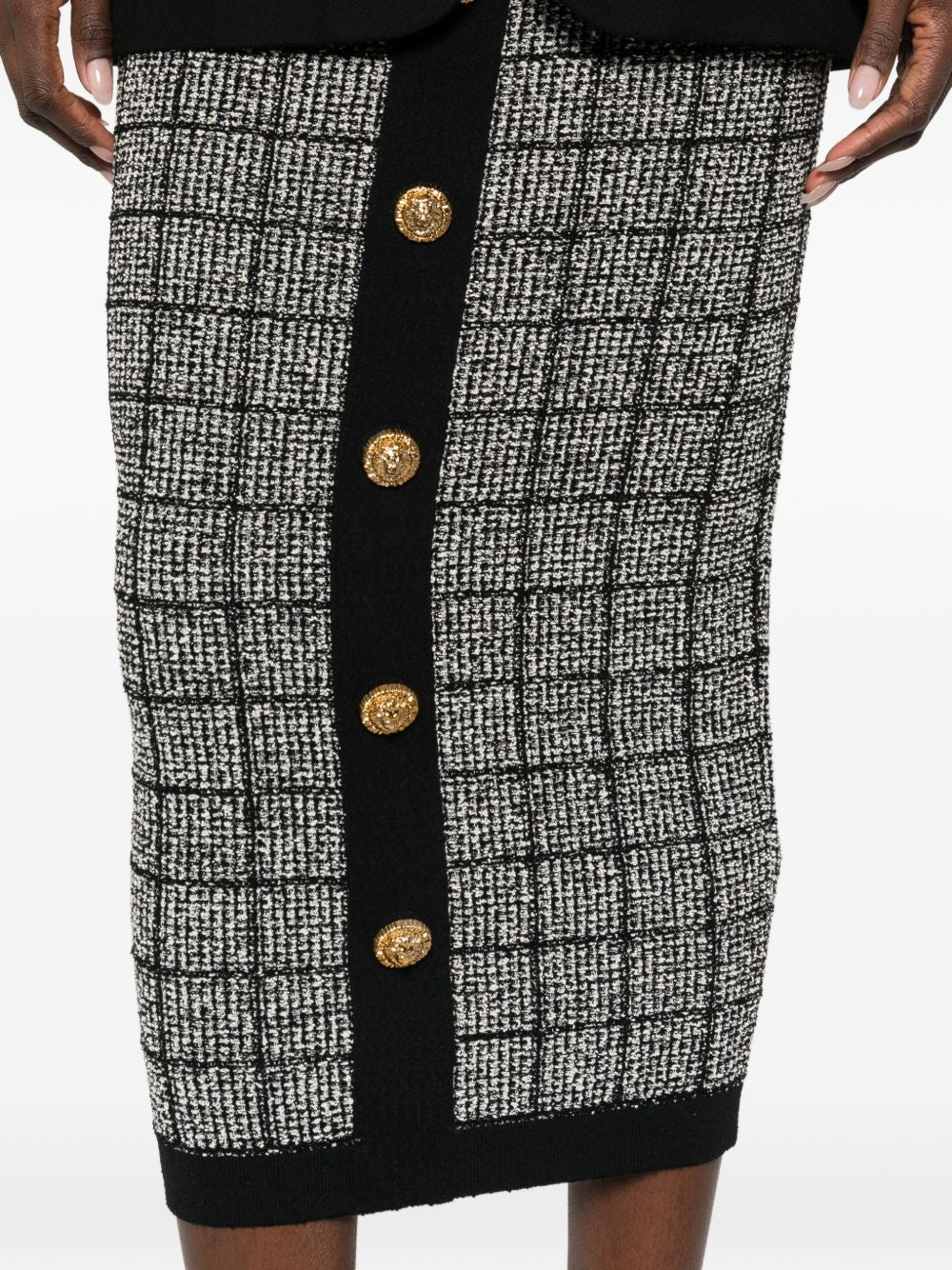 Balmain Women's Tweed Long Skirt
