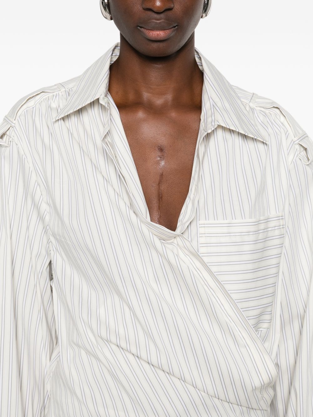 Iro Women's Lace Striped Cotton Shirt