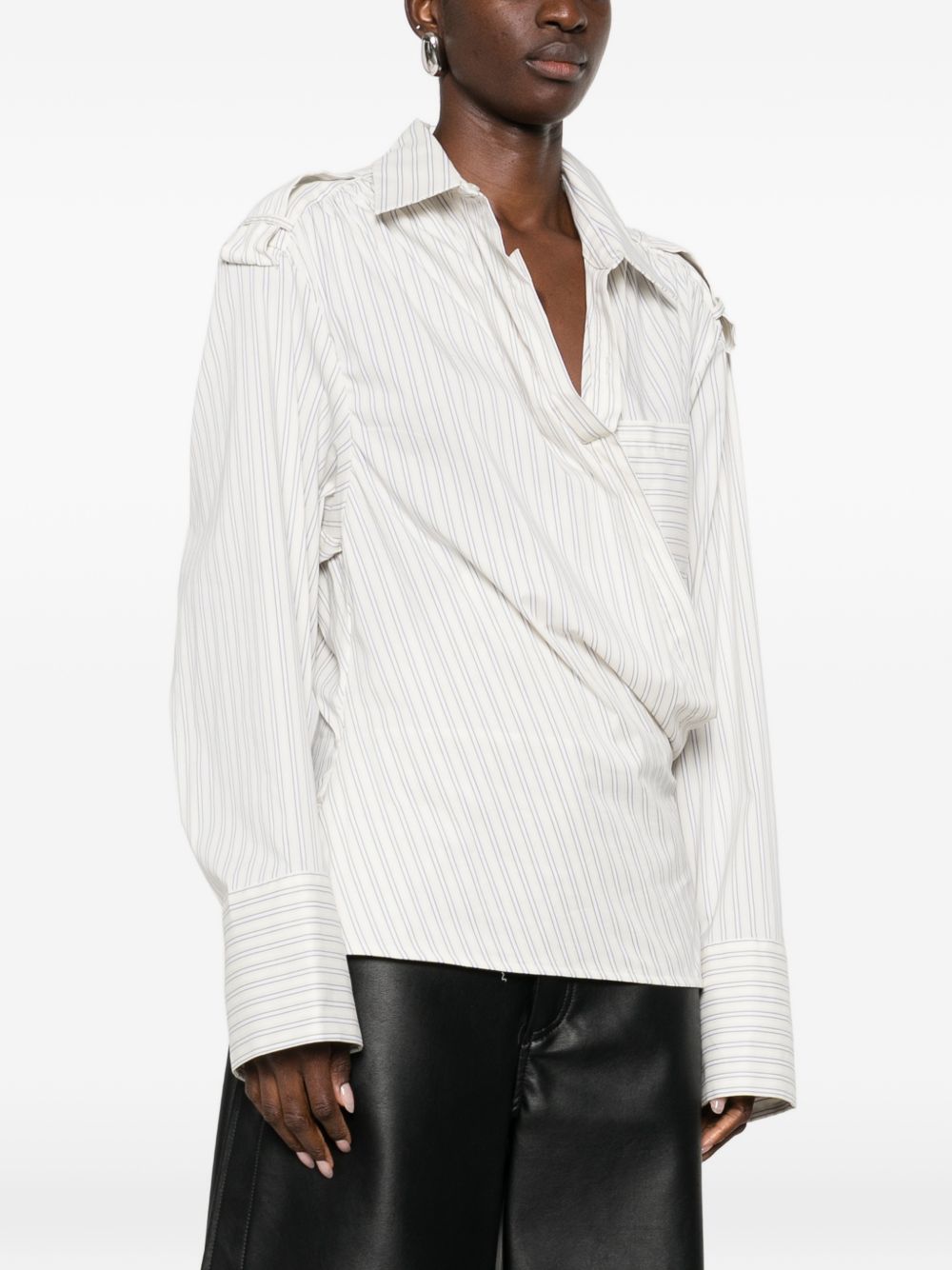 Iro Women's Lace Striped Cotton Shirt