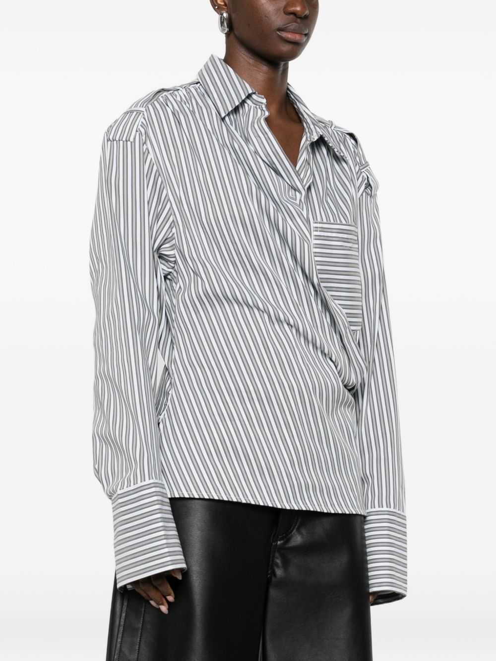 Iro Women's Lace Striped Cotton Shirt