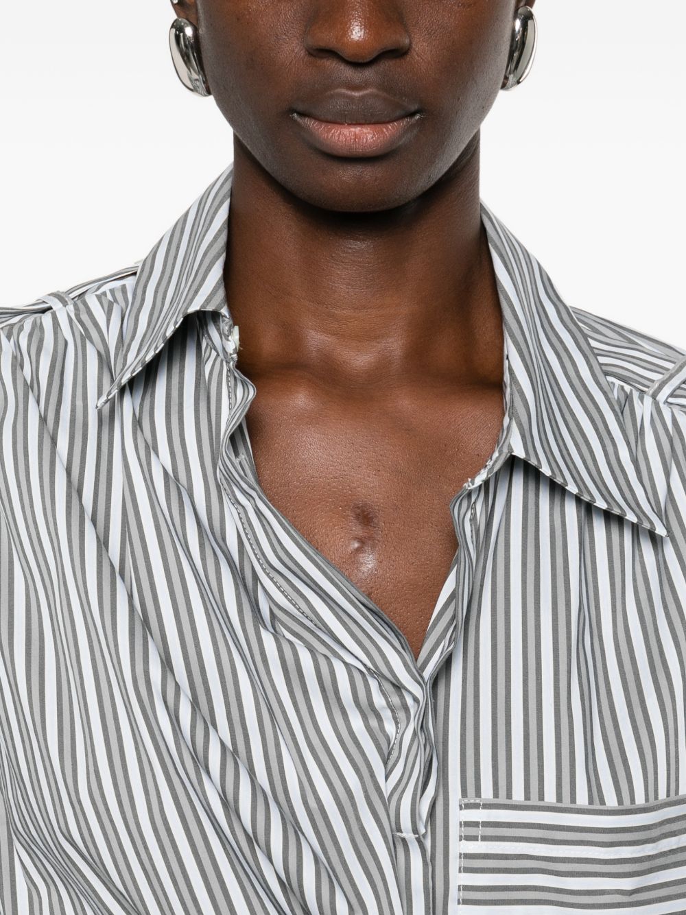 Iro Women's Lace Striped Cotton Shirt