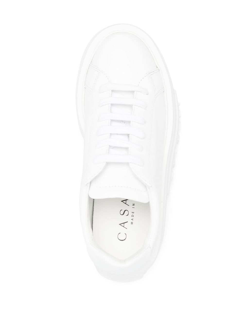Casadei Women's Nexus White Leather Platform Sneakers.