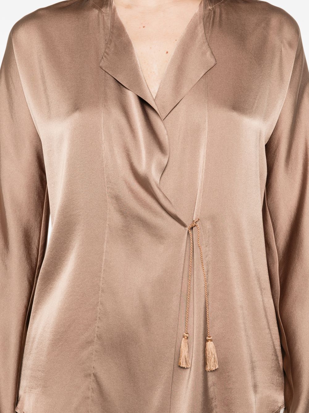 Forte Forte Women's V-Neck Silk Satin Shirt