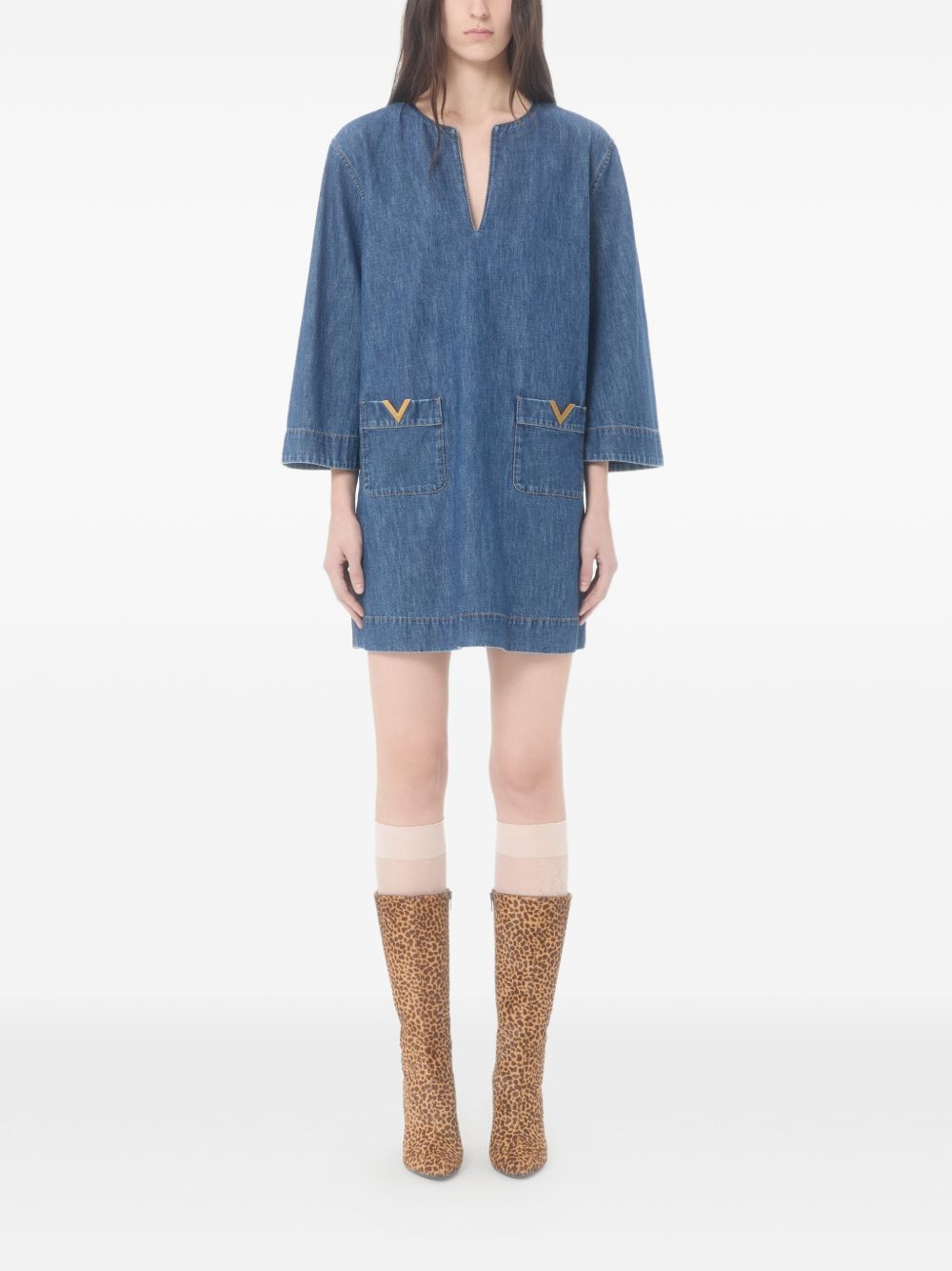 Valentino Women's Vlogo Signature Denim Short Dress