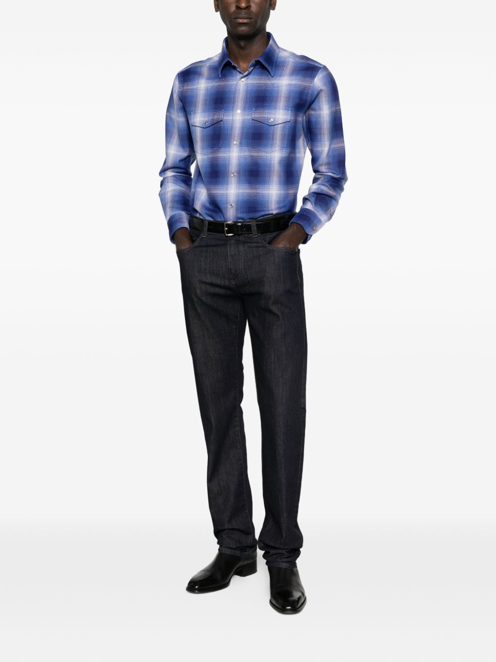 Tom Ford Men's Cotton Checked Shirt