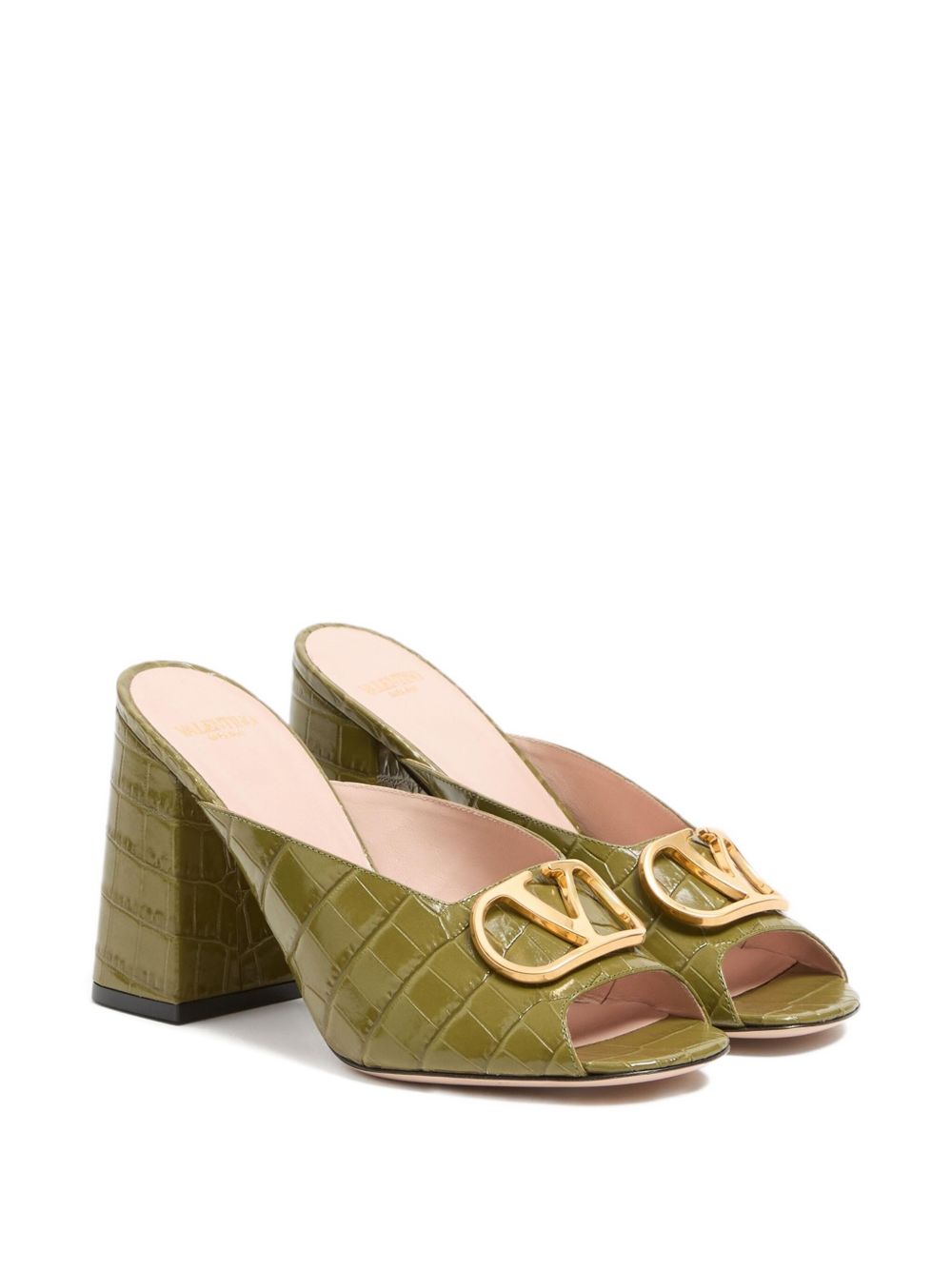 Valentino Garavani Women's Vlogo Signature Slide Sandal In Printed Calfskin 95Mm
