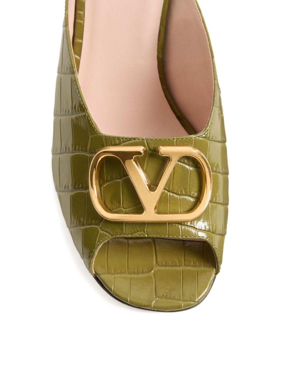 Valentino Garavani Women's Vlogo Signature Slide Sandal In Printed Calfskin 95Mm