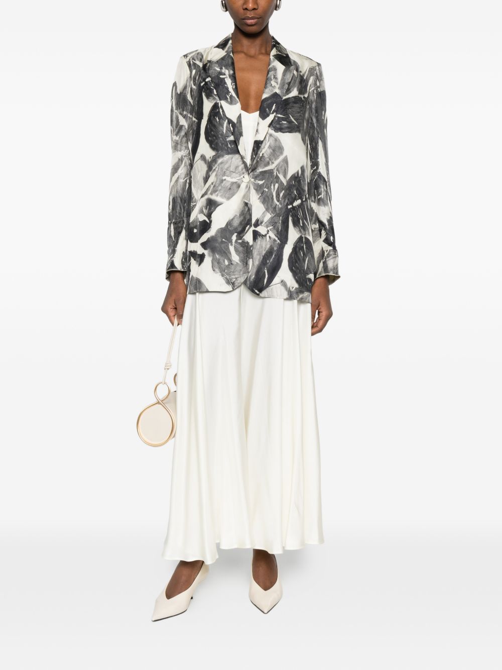 Alysi Women's Silk & Nylon Printed Single-Breasted Jacket