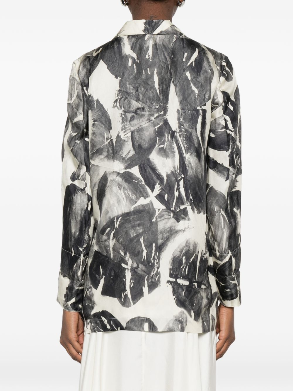 Alysi Women's Silk & Nylon Printed Single-Breasted Jacket