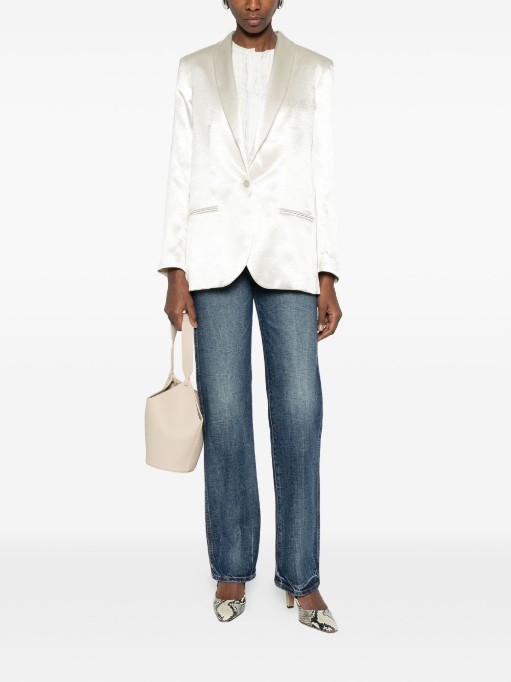 Alysi Women's Silk & Nylon Single-Breasted Blazer Jacket